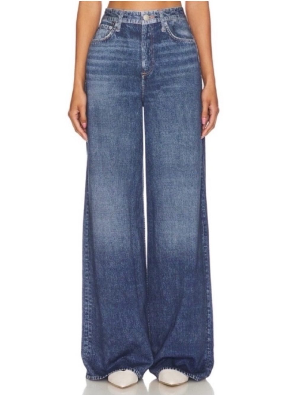 Rag & Bone Miramar Sofie Wide Leg Pants Sweatpant Jeans in Kimber Blue 24